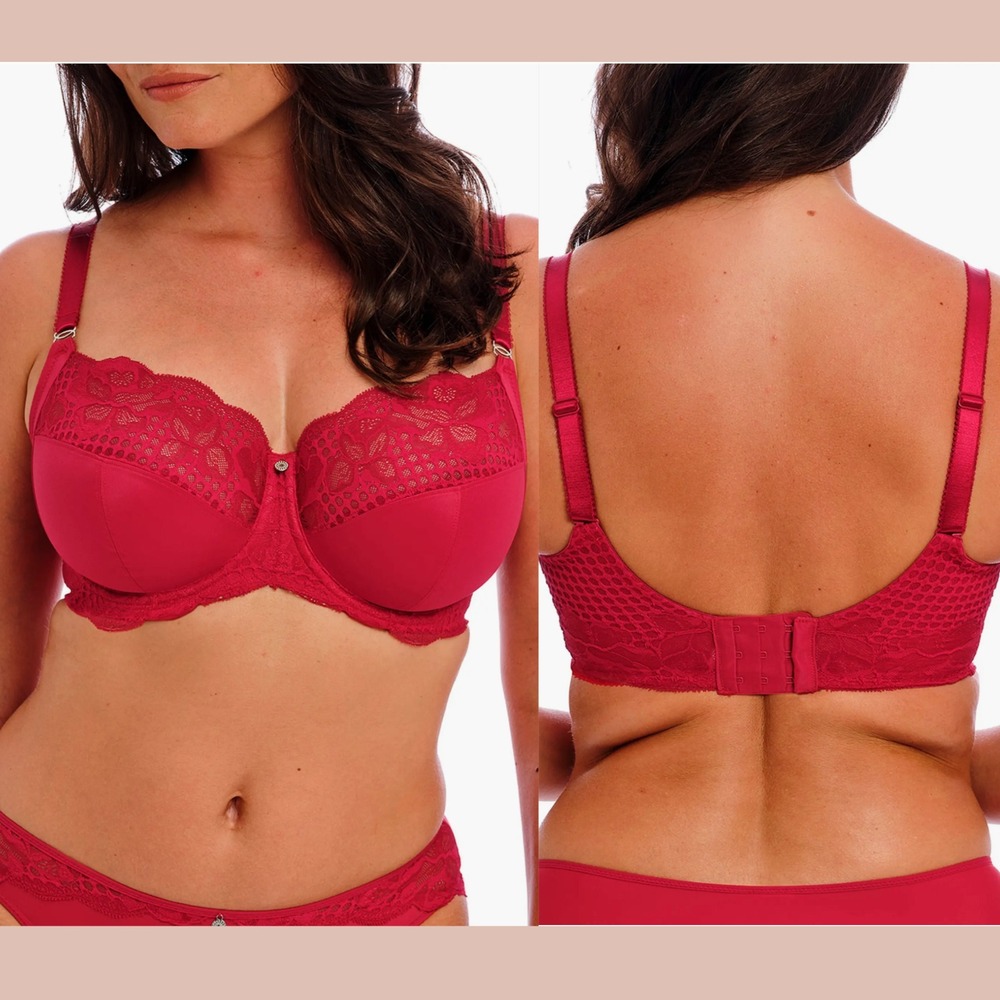 NEW $72 Fantasie [‎ 36DDD US] Reflect Underwire Side Support Bra Red #U1778